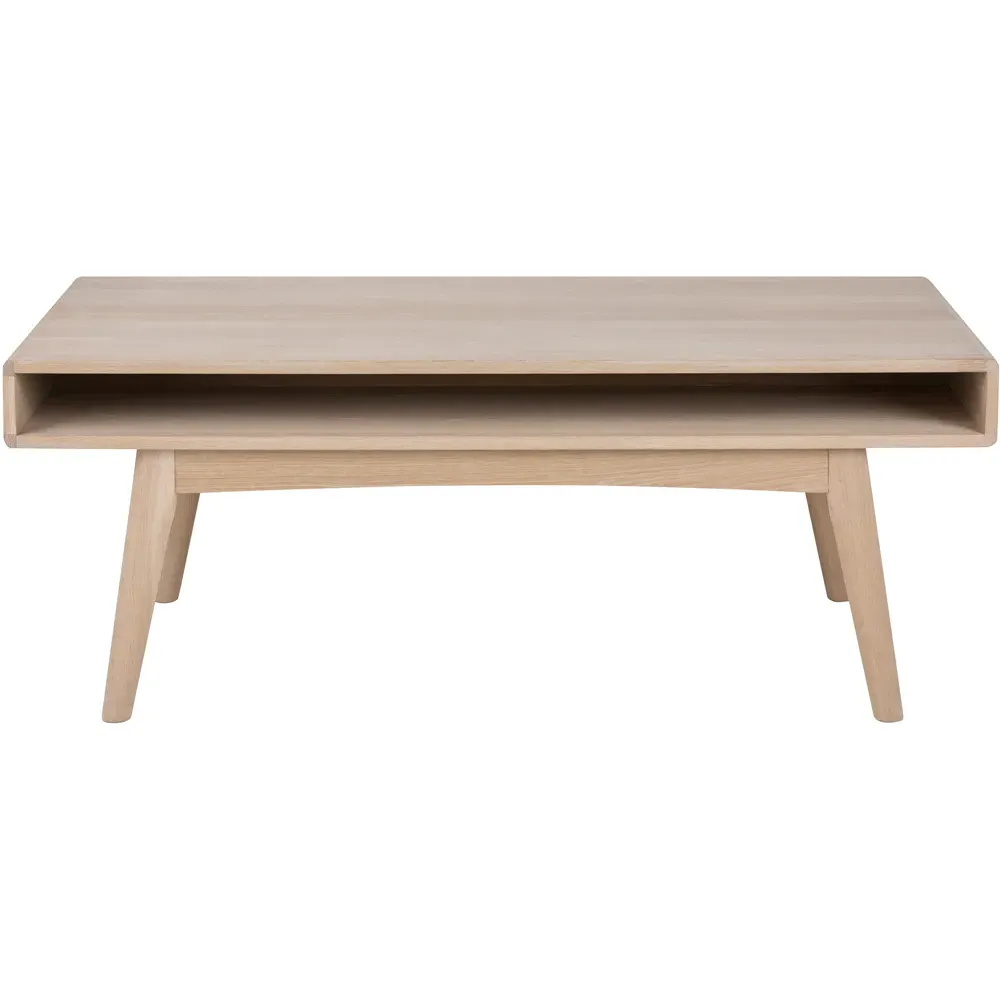 Florence Marte Rectangular Coffee Table - White, Oak