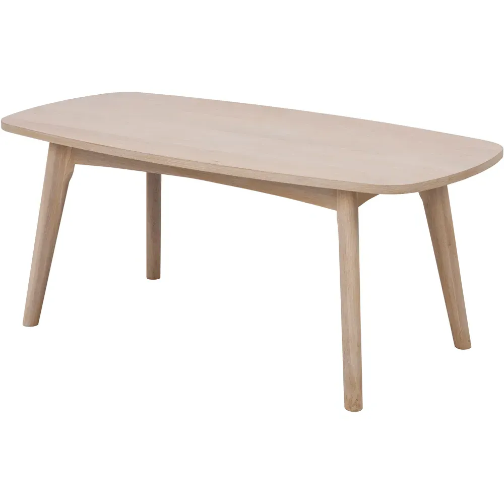 Florence Marte Rectangular Coffee Table - White, Oak