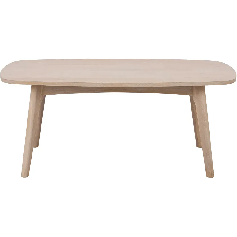 Florence Marte Rectangular Coffee Table - White, Oak
