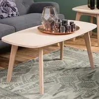 Florence Marte Rectangular Coffee Table - White, Oak