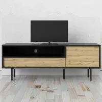 Florence Match Single Door TV Unit - Black, Oak
