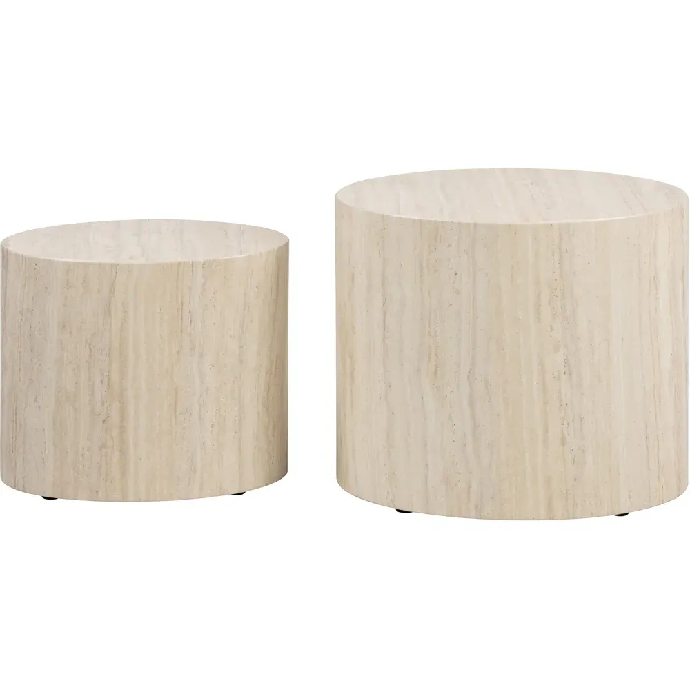 Florence Mice Oval Coffee Table Set - Brown, Light Oak