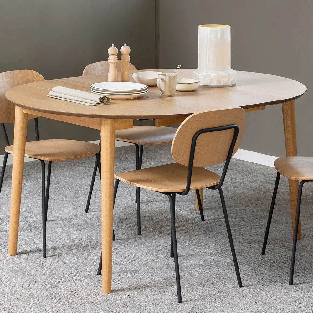 Florence Montreux 5-Seater Round Dining Table - Brown, Oak