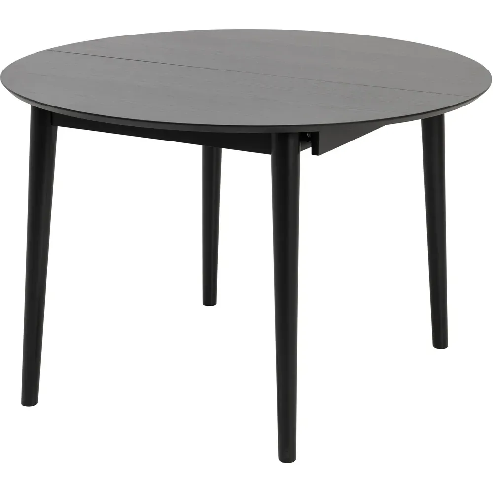 Florence Montreux 5-Seater Round Dining Table Extendable - Black