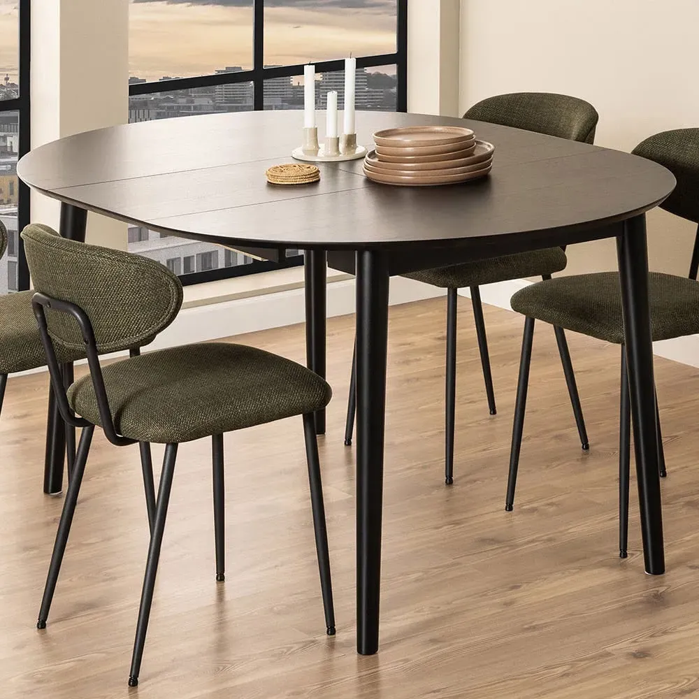 Florence Montreux 5-Seater Round Dining Table Extendable - Black image