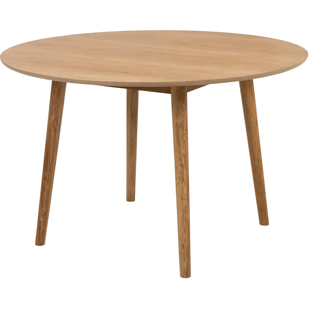 Florence Nagano 4-Seater Round Dining Table - Brown, Oak