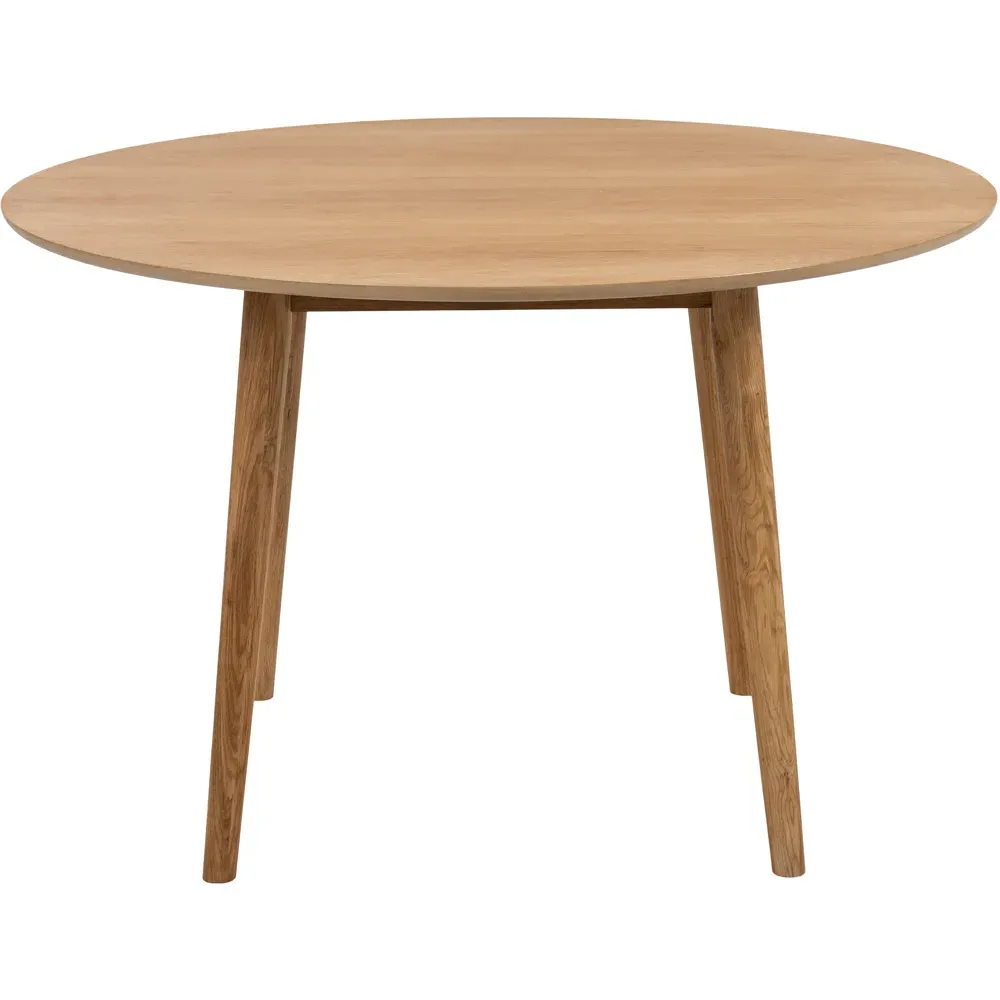 Florence Nagano 4-Seater Round Dining Table - Brown, Oak