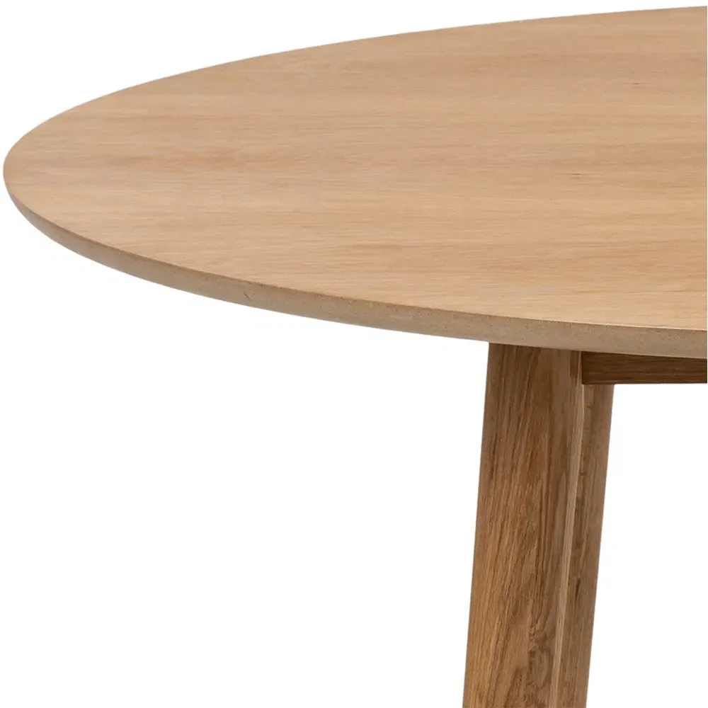 Florence Nagano 4-Seater Round Dining Table - Brown, Oak