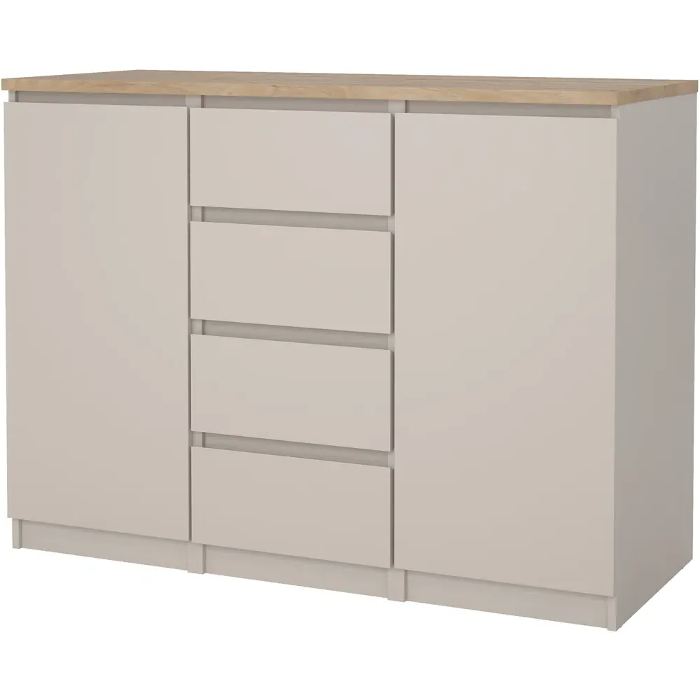 Florence Naia 2 Door 4 Drawer Sideboard - Cashmere, Hickory