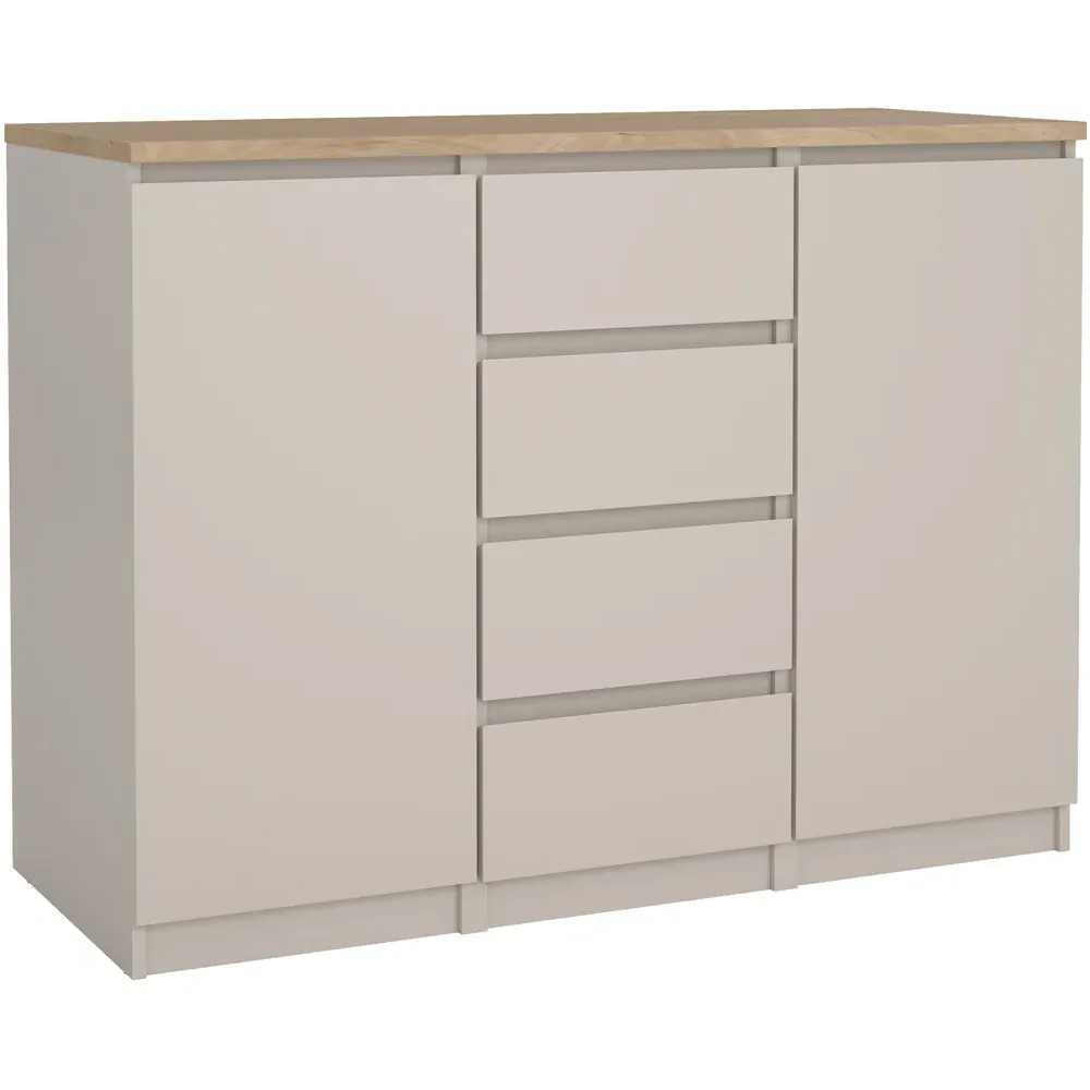 Florence Naia 2 Door 4 Drawer Sideboard - Cashmere, Hickory