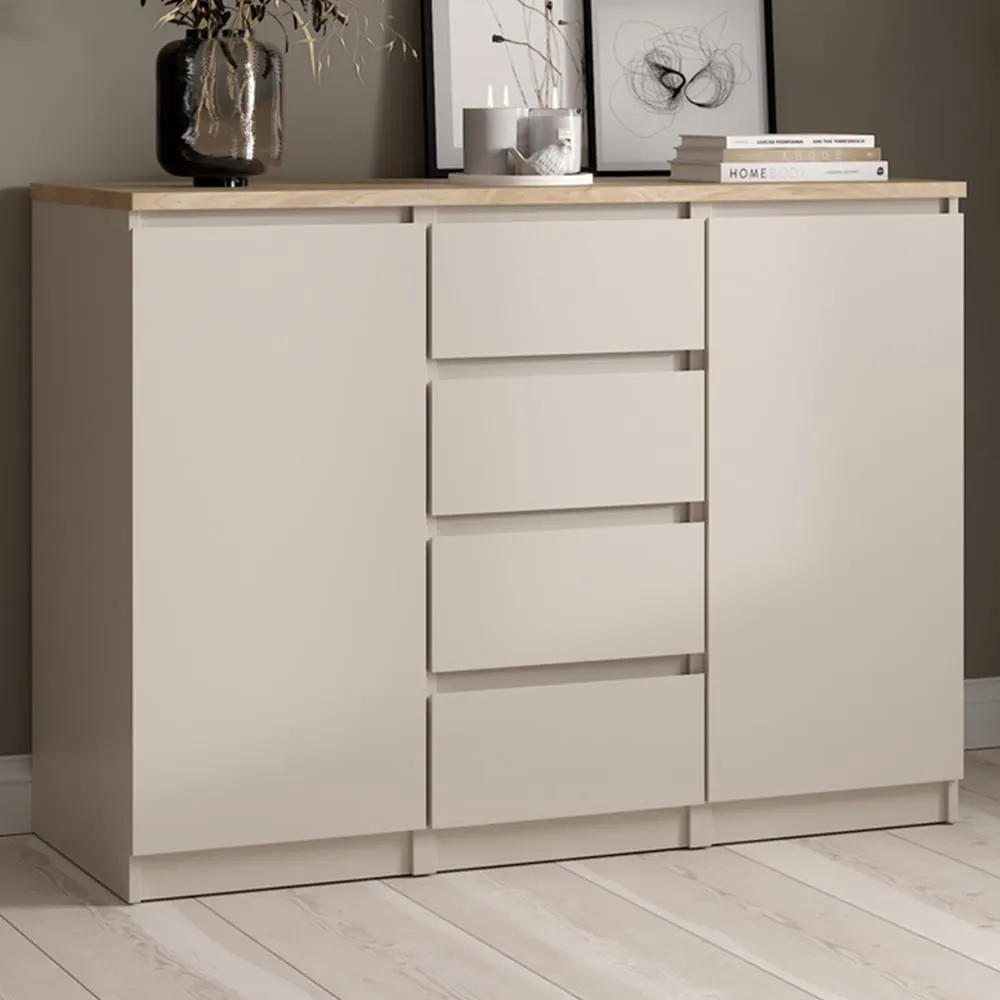Florence Naia 2 Door 4 Drawer Sideboard - Cashmere, Hickory