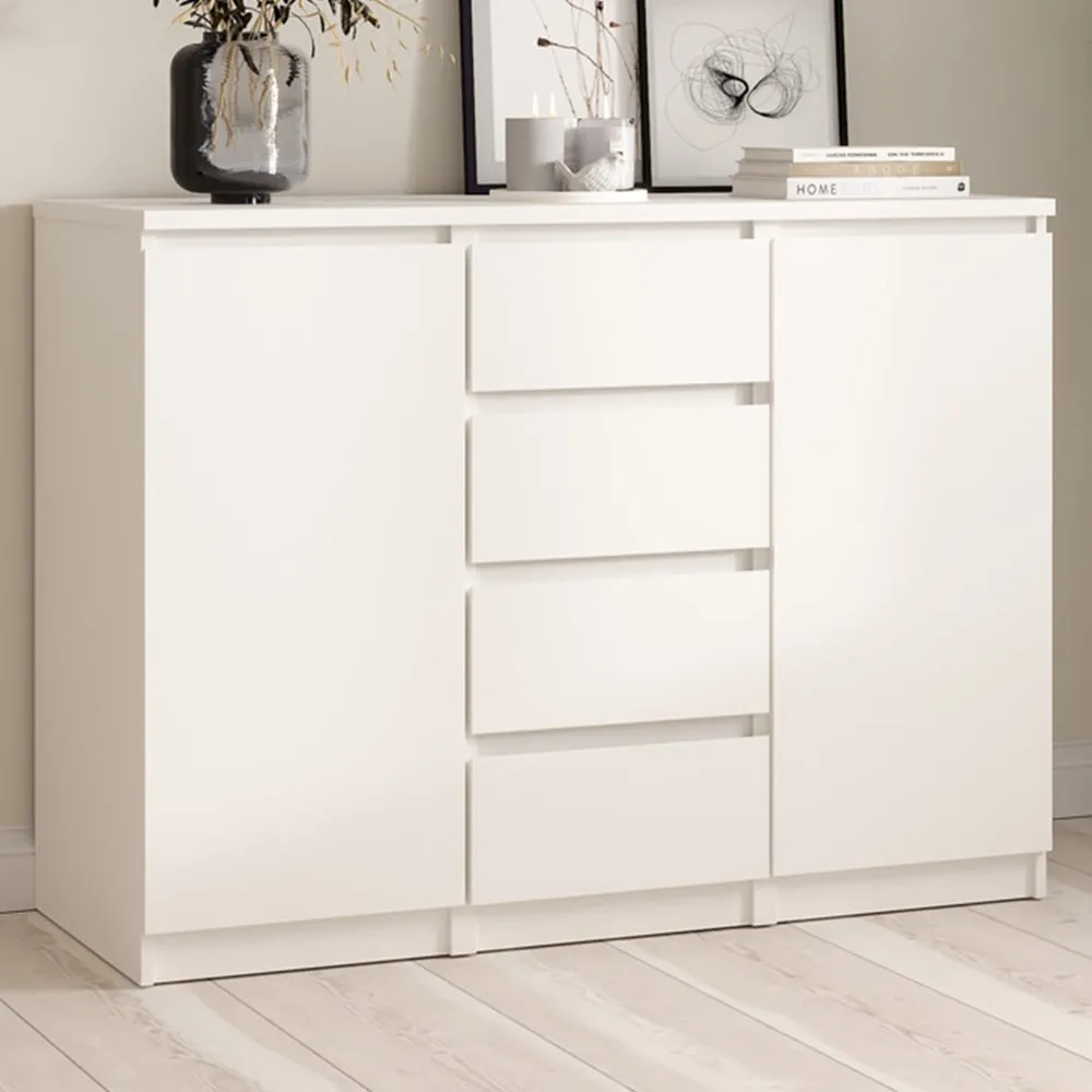 Florence Naia 2 Door 4 Drawer Sideboard - White image