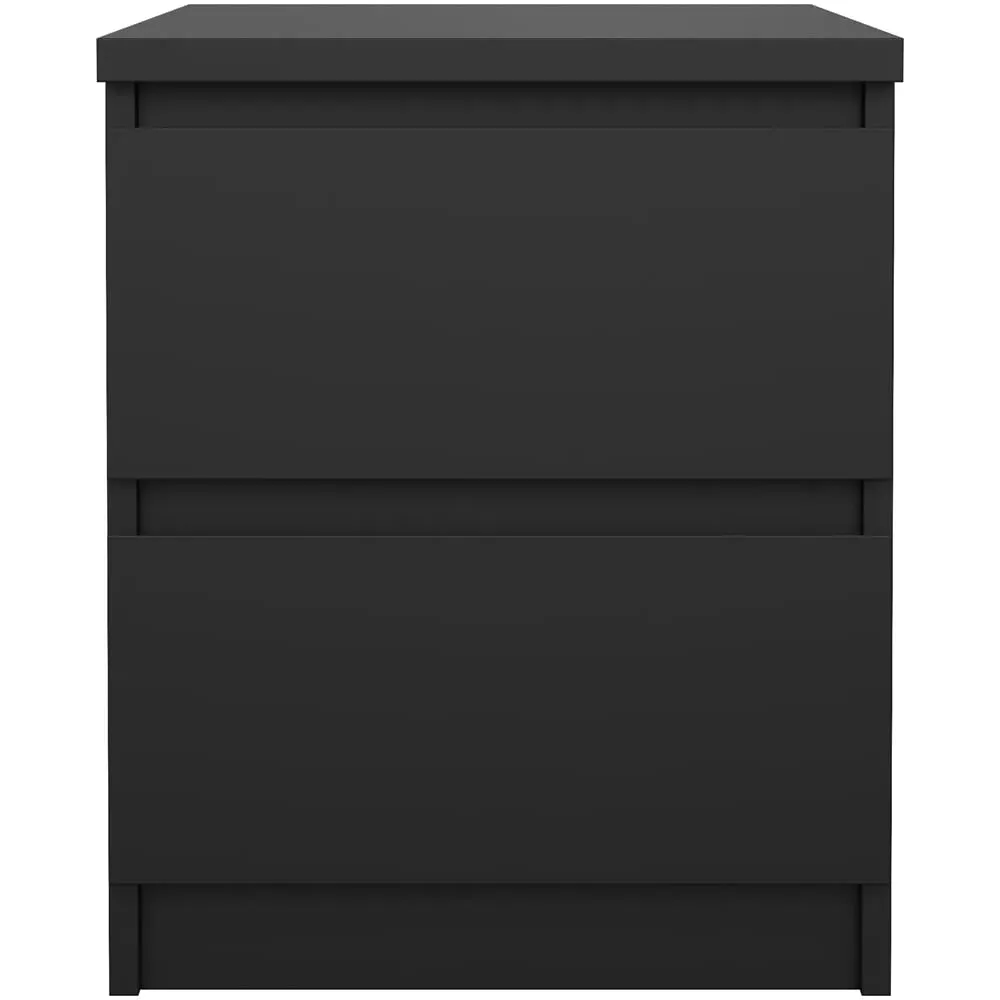 Florence Naia 2 Drawer Bedside Table - Black