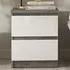 Florence Naia 2 Drawer Bedside Table - Concrete, White