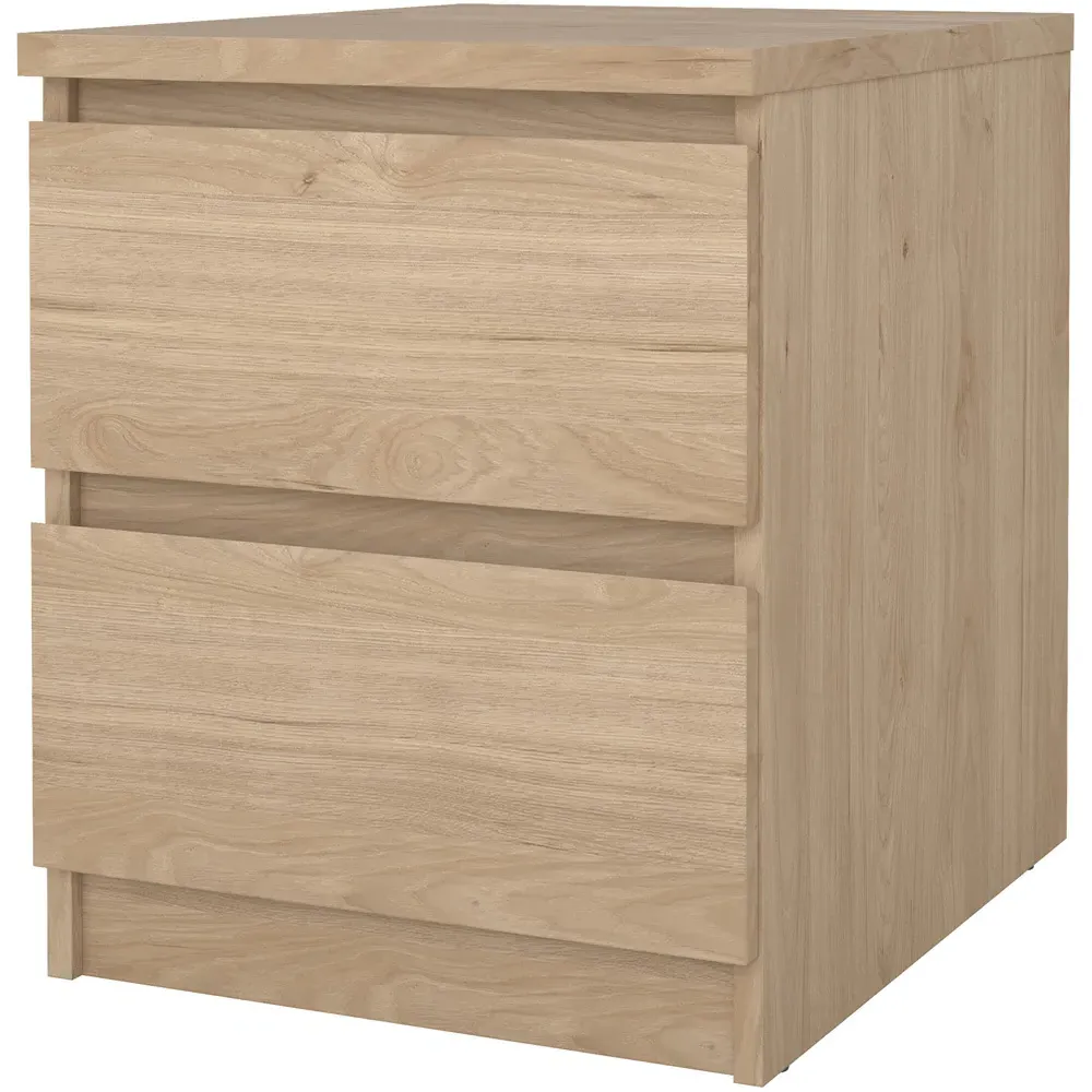 Florence Naia 2 Drawer Bedside Table - Jackson Hickory