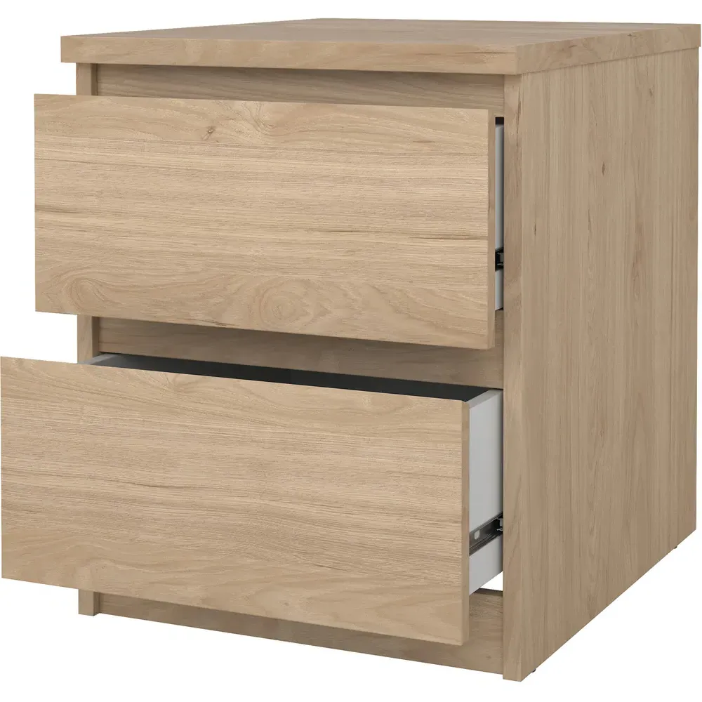 Florence Naia 2 Drawer Bedside Table - Jackson Hickory