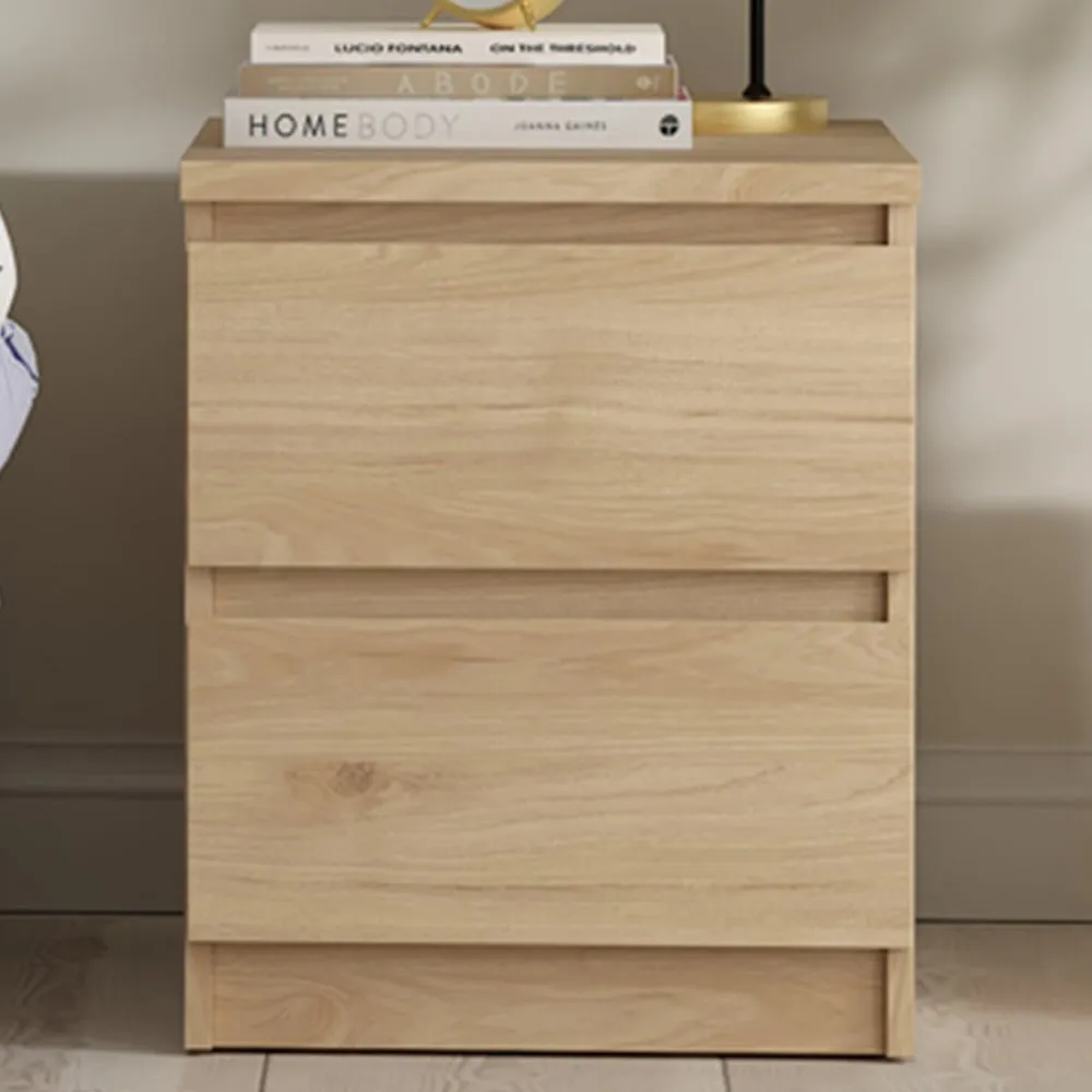 Florence Naia 2 Drawer Bedside Table - Jackson Hickory image