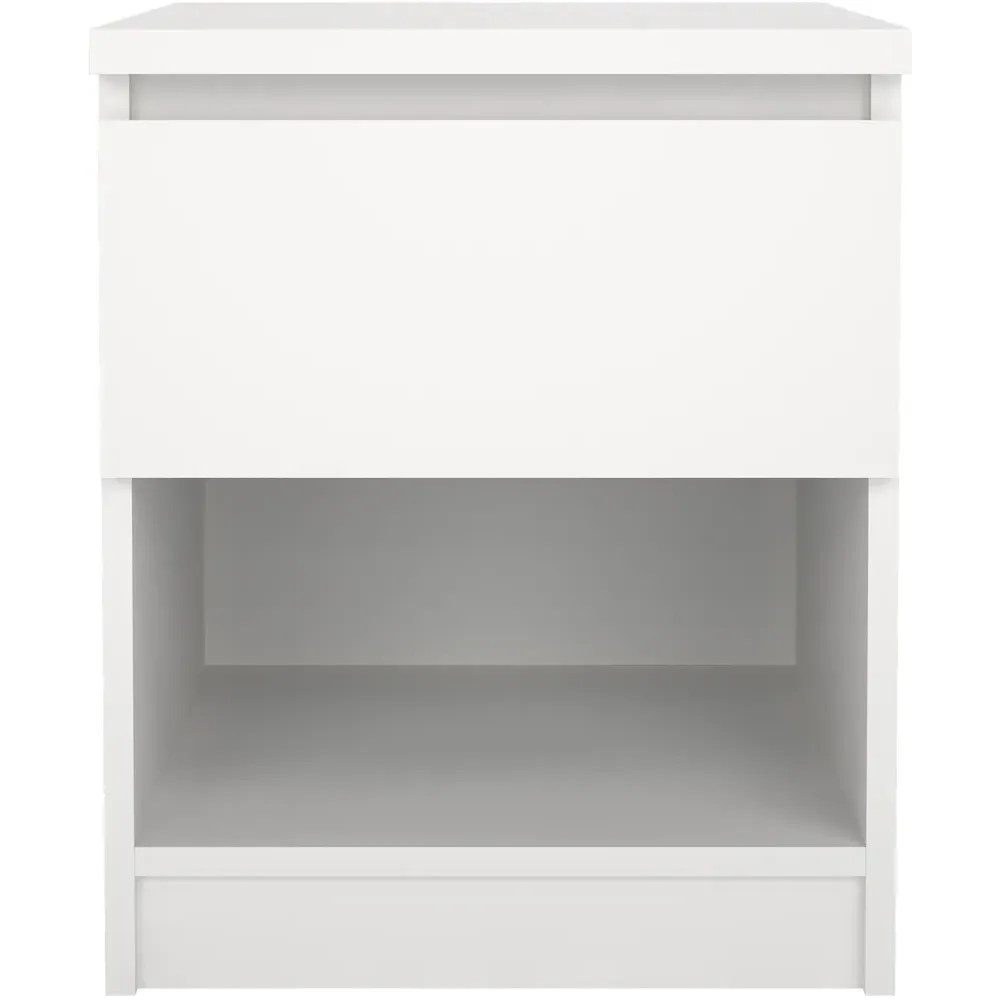 Florence Naia Bedside Table with Drawer - White
