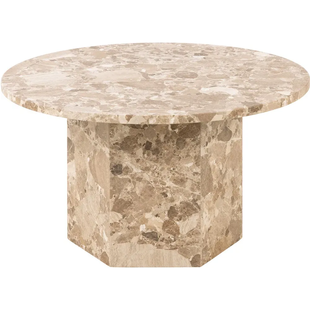 Florence Naxos Round Coffee Table - Brown, Marble