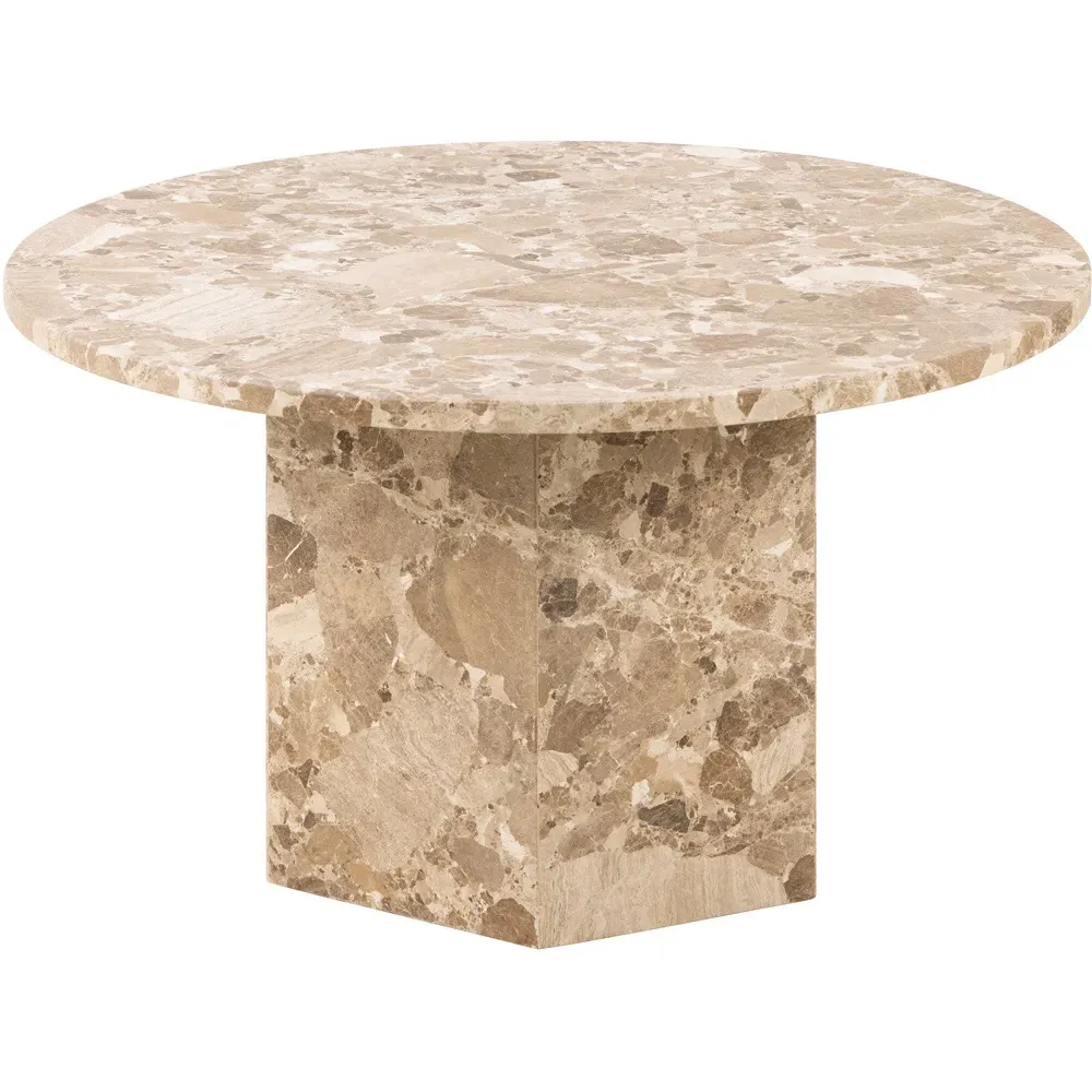 Florence Naxos Round Coffee Table - Brown, Marble