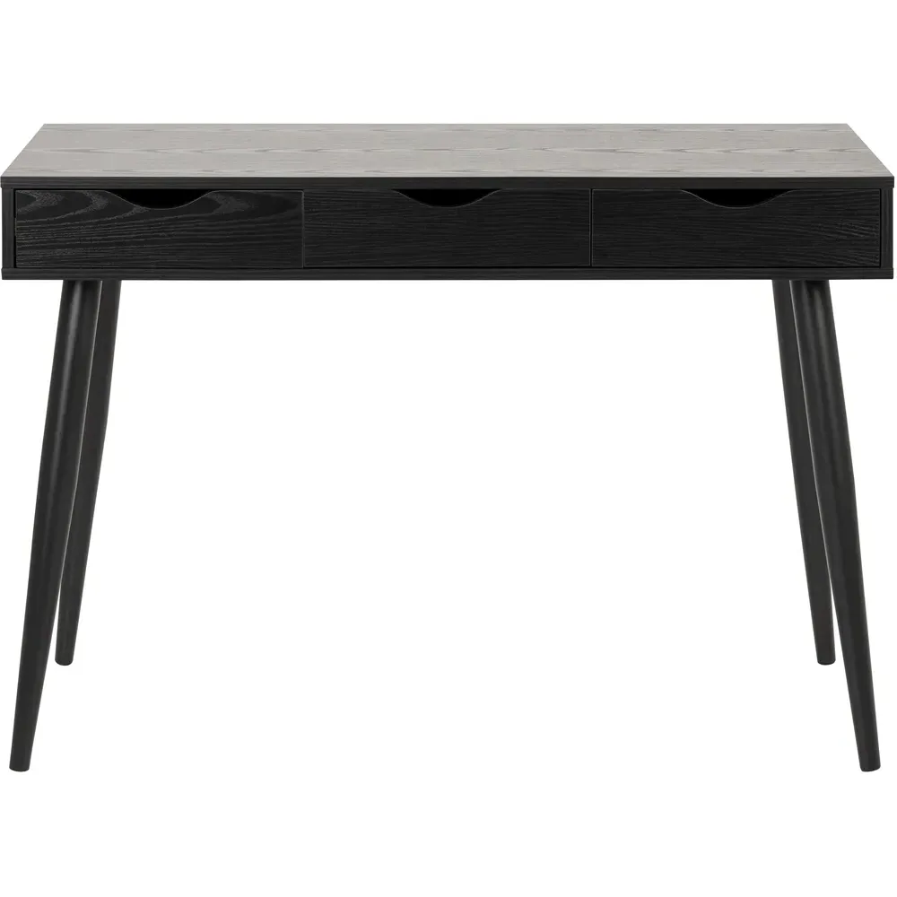 Florence Neptun 3 Drawer Office Desk - Black