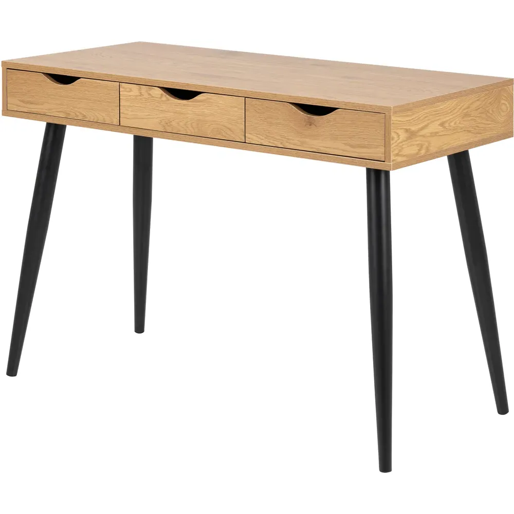 Florence Neptun 3 Drawer Office Desk - Brown, Oak