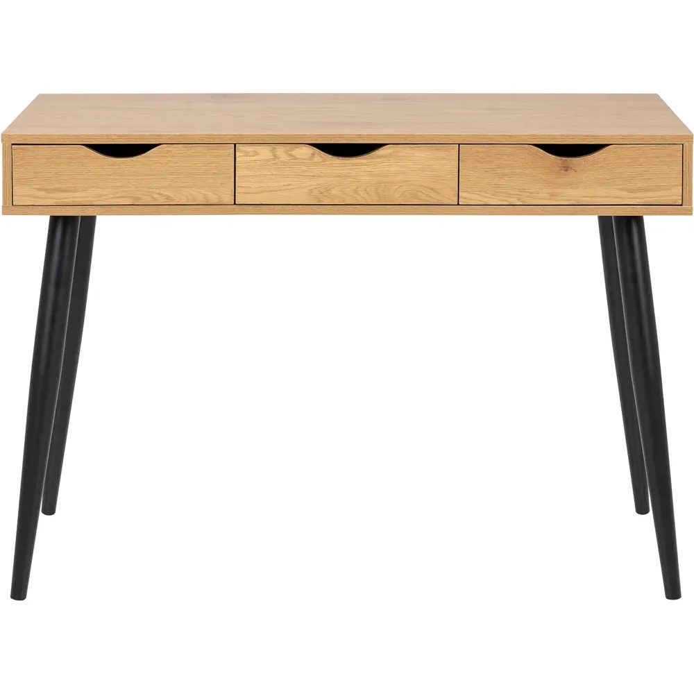 Florence Neptun 3 Drawer Office Desk - Brown, Oak