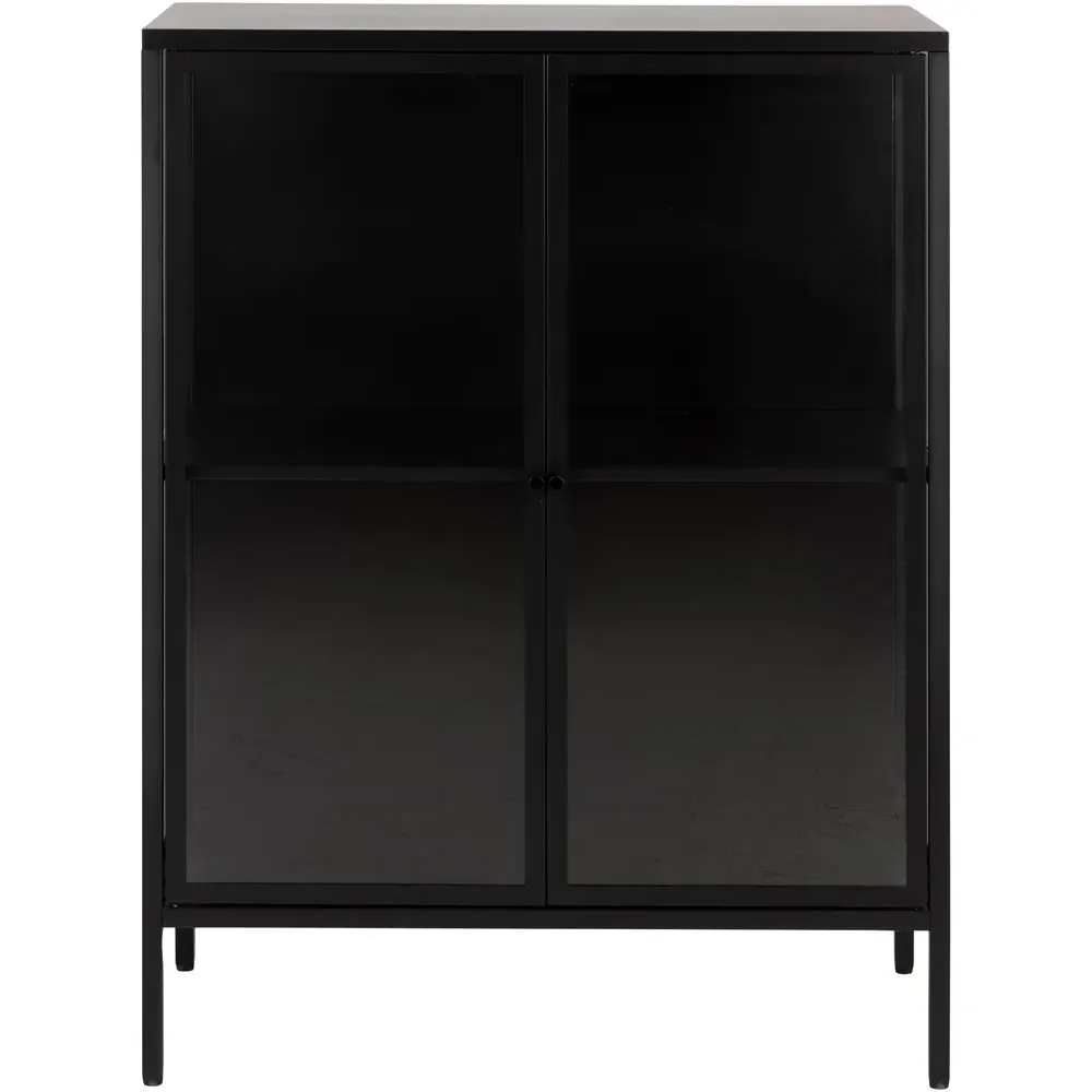 Florence Newcastle 2 Door Low Display Cabinet - Black, Steel