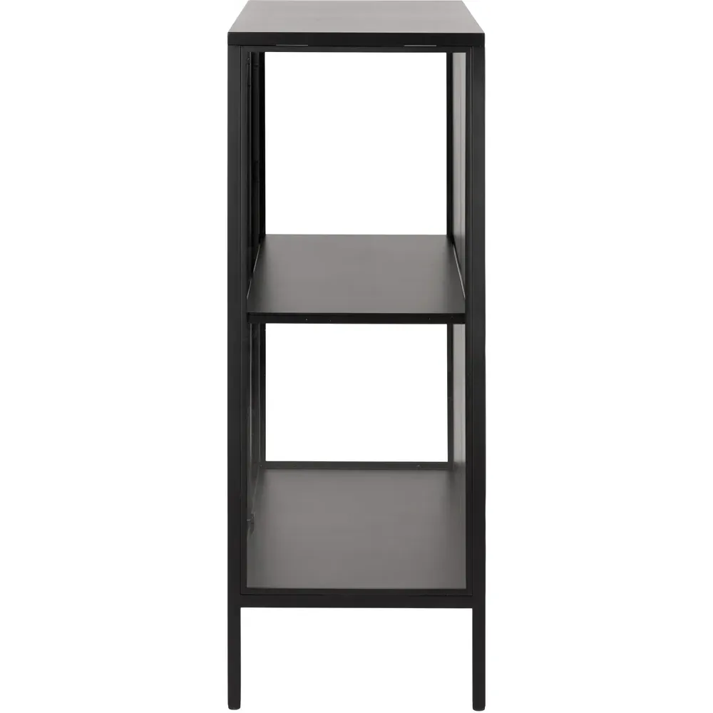 Florence Newcastle 2 Door Low Display Cabinet - Black, Steel