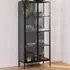 Florence Newcastle 2 Door Tall Display Cabinet - Black, Steel