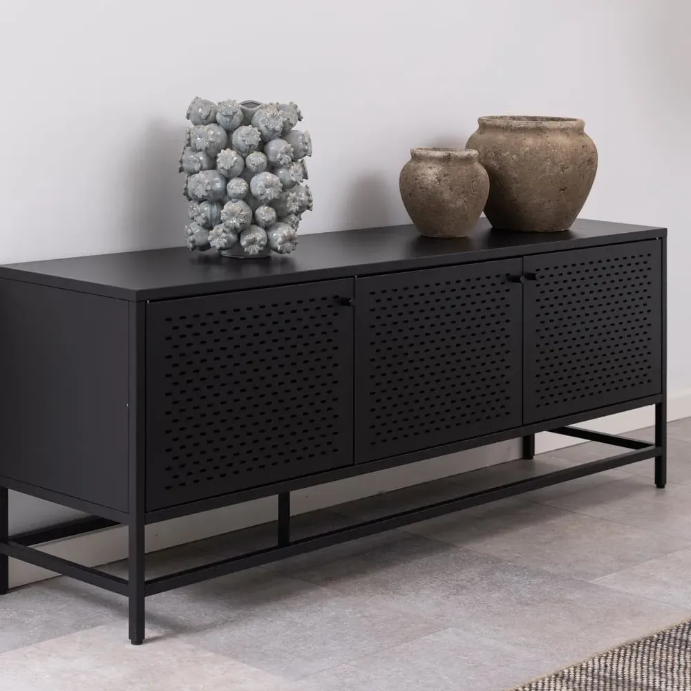 Florence Newcastle 3 Door Sideboard - Black, Steel