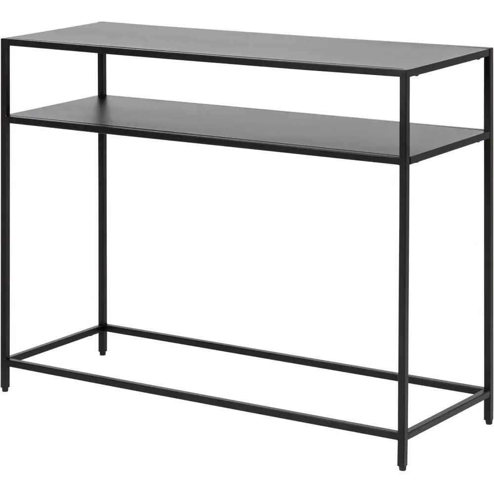 Florence Newcastle Open Shelf Console Table - Black