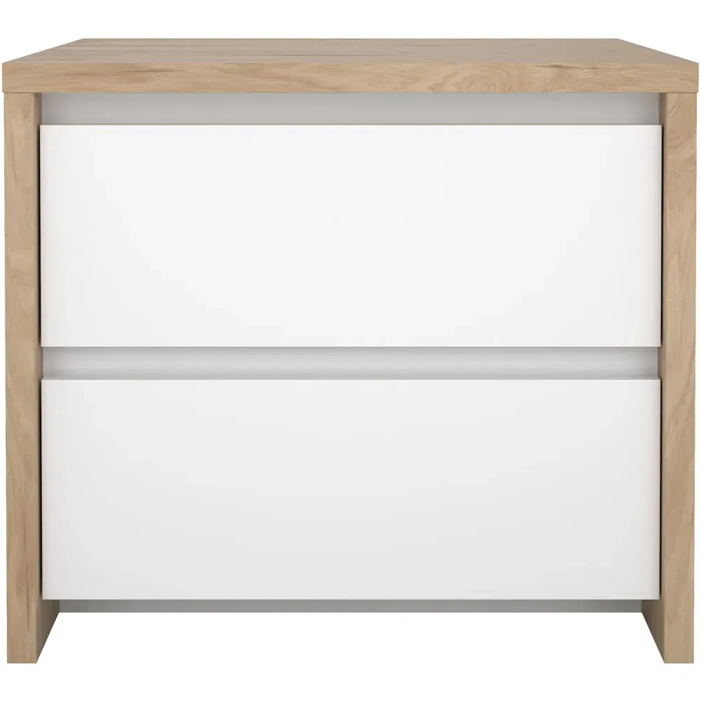 Florence Next 2 Drawer Nightstand - White, Jackson Hickory