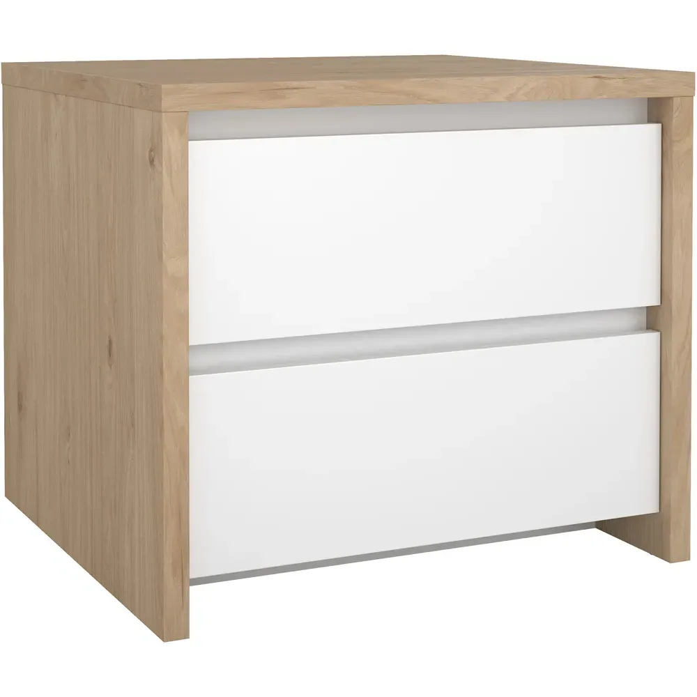 Florence Next 2 Drawer Nightstand - White, Jackson Hickory