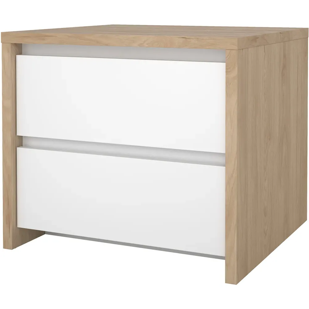 Florence Next 2 Drawer Nightstand - White, Jackson Hickory
