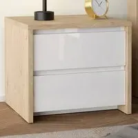 Florence Next 2 Drawer Nightstand - White, Jackson Hickory