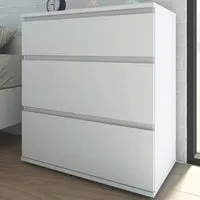 Florence Nova 3 Drawer Chest of Drawers - White