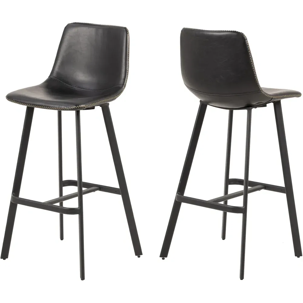 Florence Oregon Bar Stool Set of 2 - Black