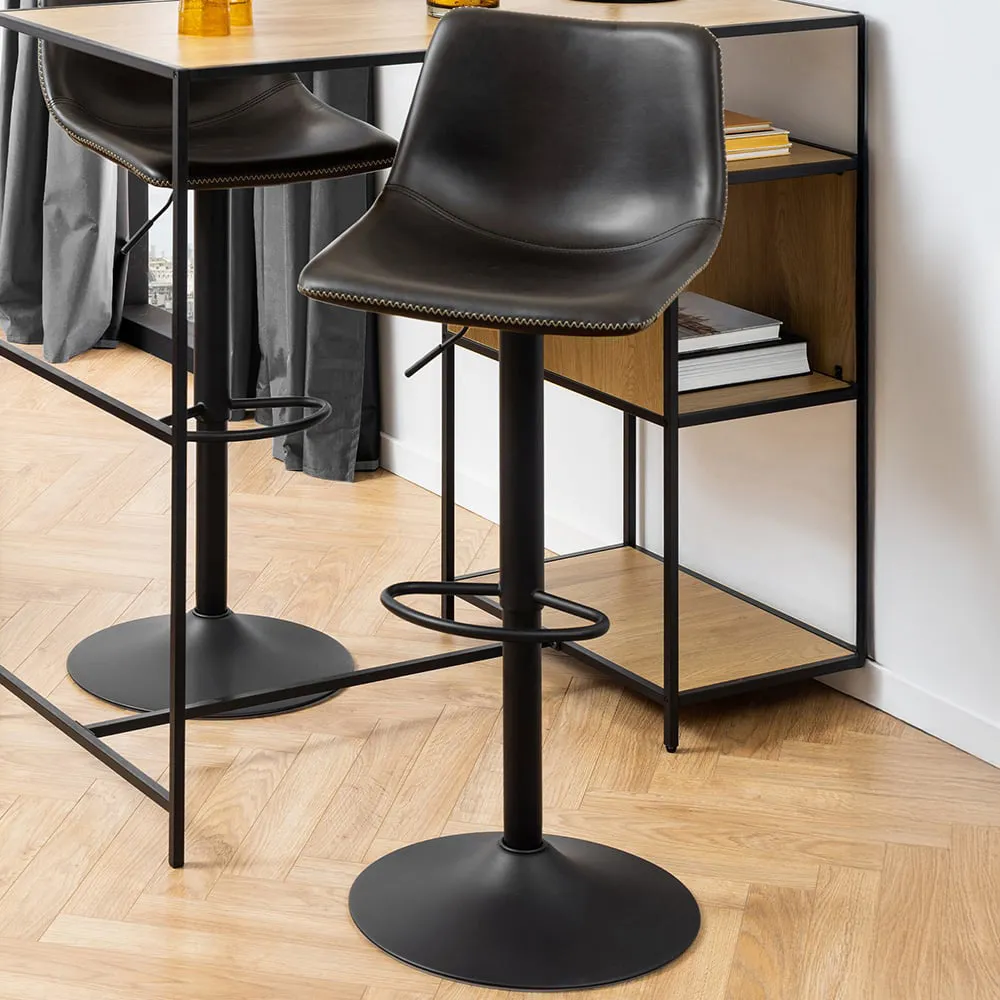 Florence Oregon Bar Stool with Swivel - Black image