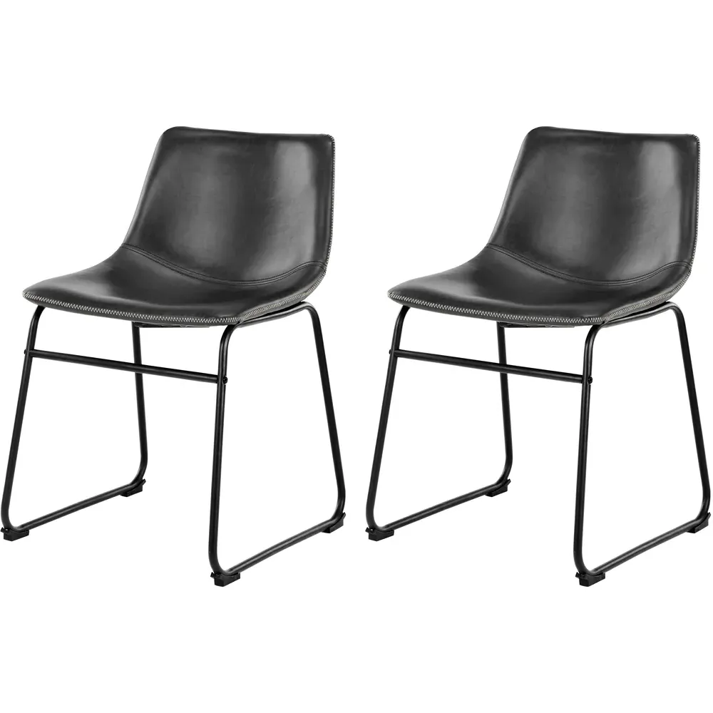Florence Oregon Set of 2 Dining Chairs - Black