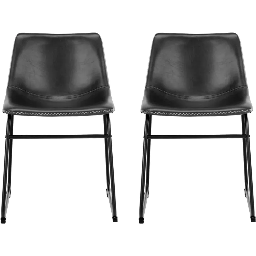 Florence Oregon Set of 2 Dining Chairs - Black