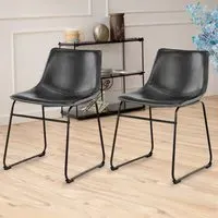 Florence Oregon Set of 2 Dining Chairs - Black