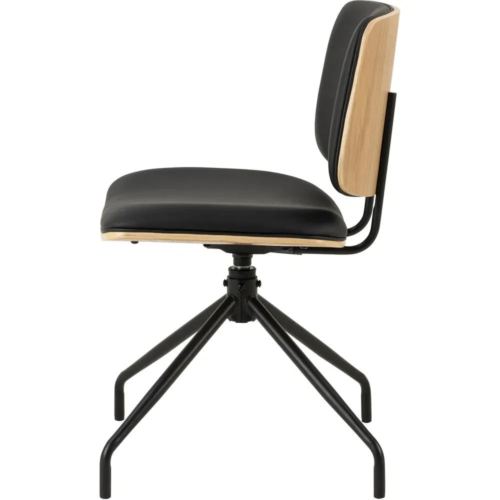 Florence Owen Set of 2 Swivel Dining Chair - Black