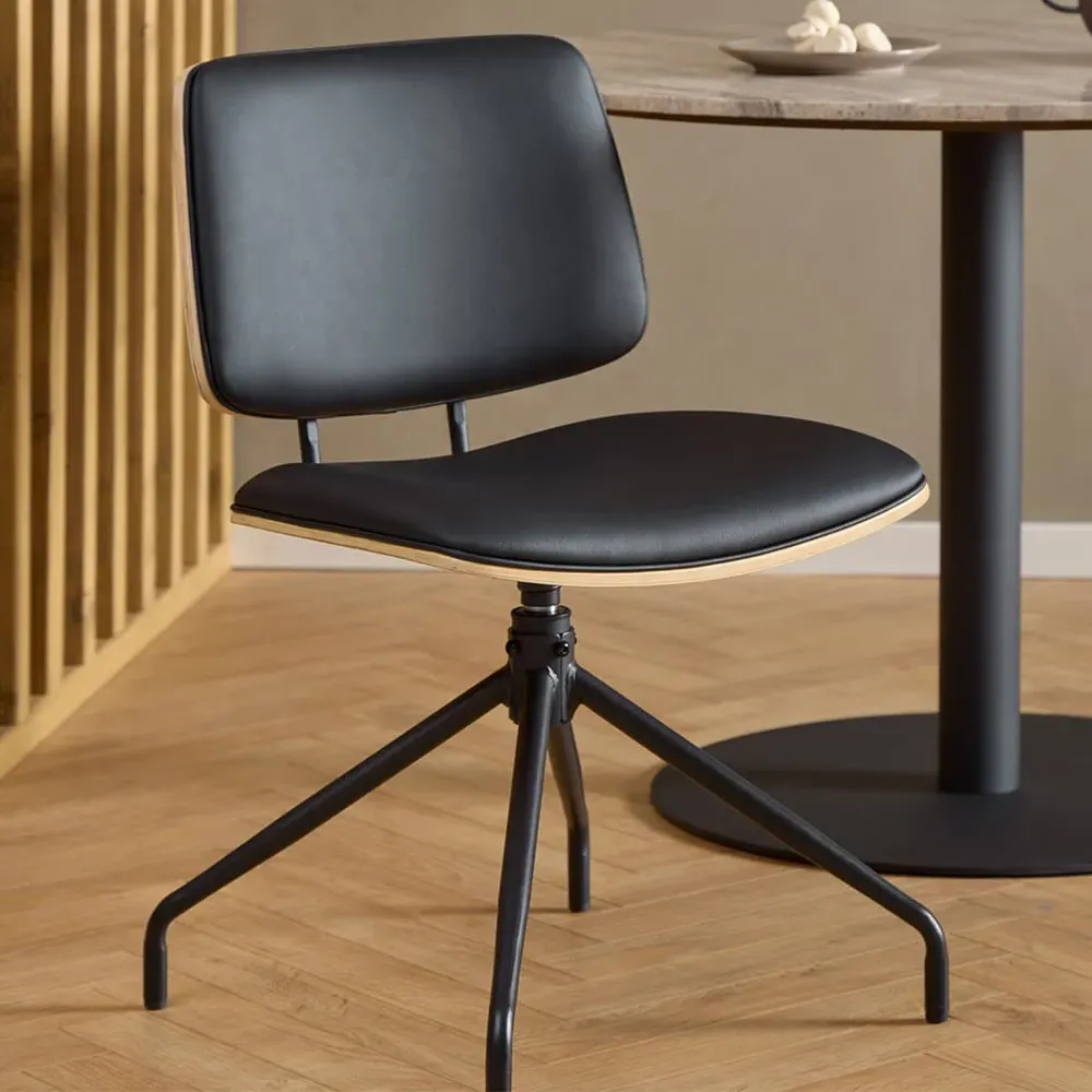 Florence Owen Set of 2 Swivel Dining Chair - Black