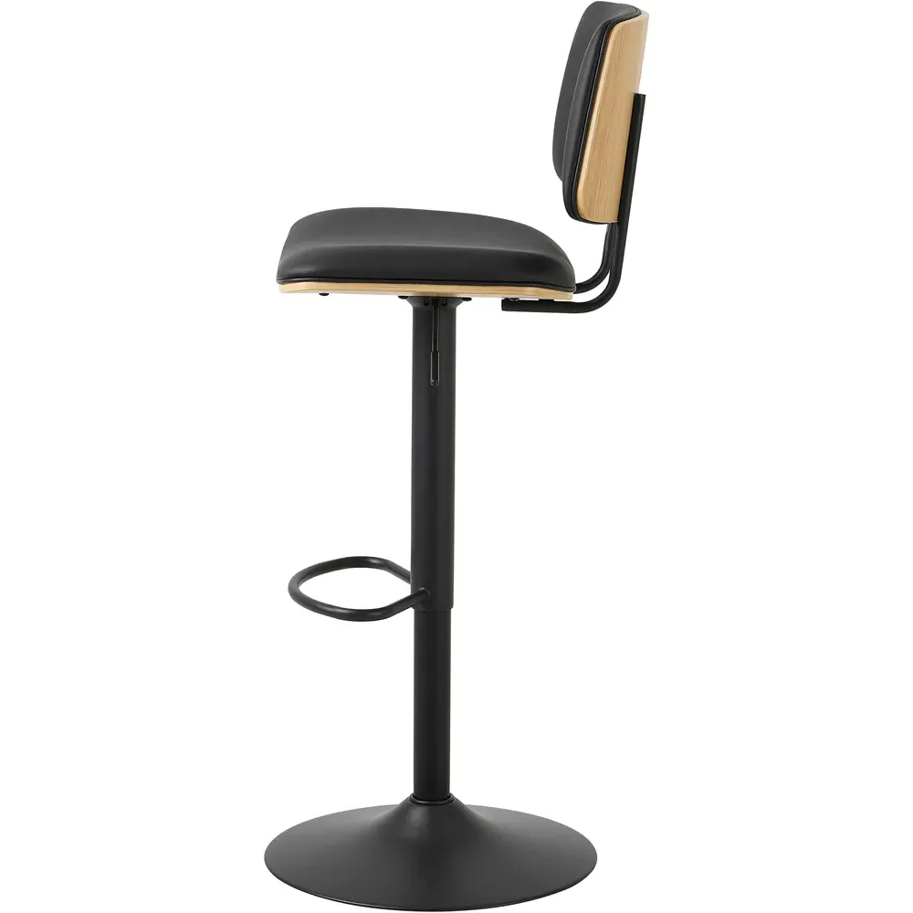 Florence Owen Swivel Bar Stool - Black, Oak