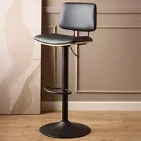 Florence Owen Swivel Bar Stool - Black, Oak