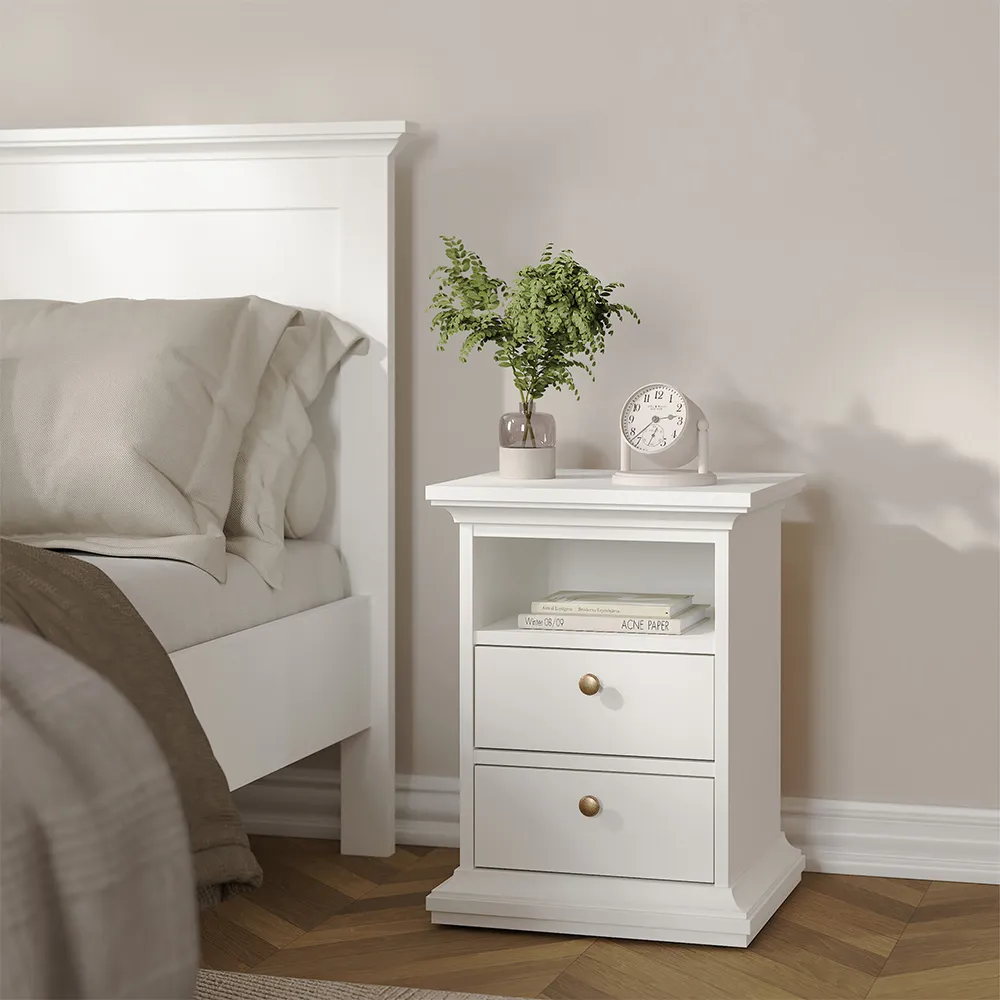 Florence Paris 3 Piece Bedroom Furniture Set - White