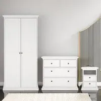 Florence Paris 3 Piece Bedroom Furniture Set - White