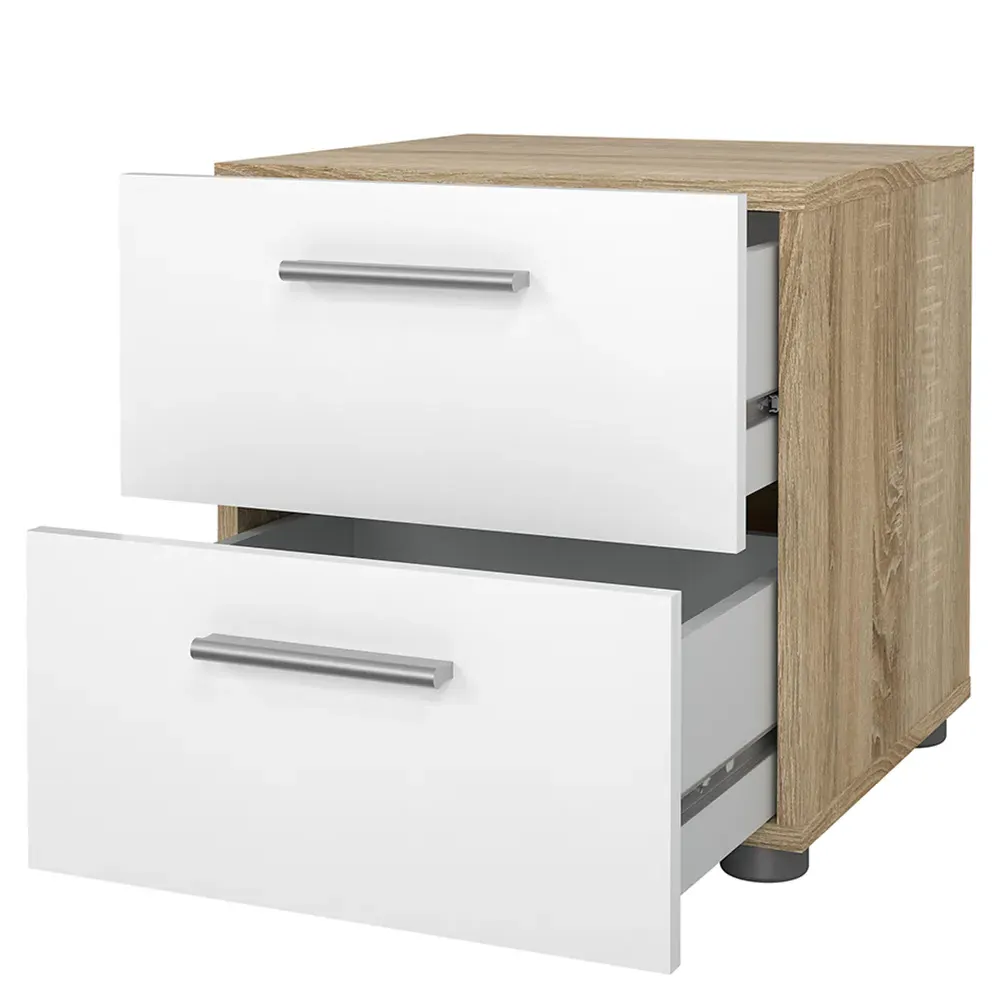 Florence Pepe 3 Piece Bedroom Furniture Set - Oak, White