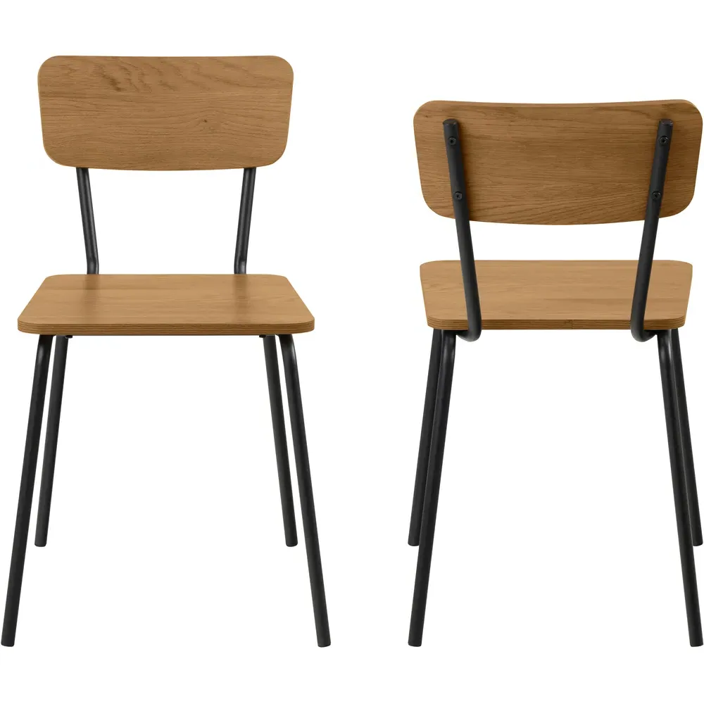 Florence Peru Set of 4 Dining Chairs - Brown, Oak